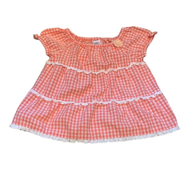 Vintage Gymboree Freshly Picked Gingham Floral Lace Top Jeans Lot 2T Adjustable - Picture 3 of 13